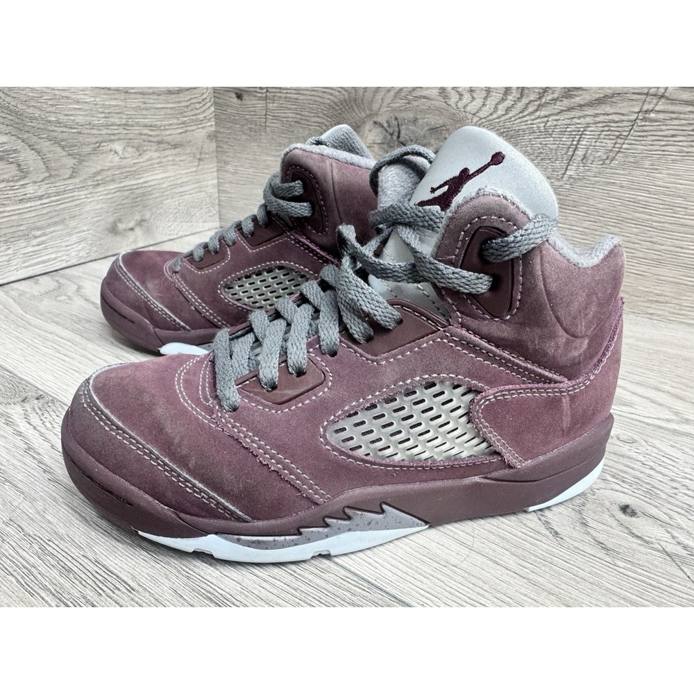 Jordan Air Jordan 5 Retro Kids 13C Burgundy Suede Mid Top FN4234-600 Sneakers